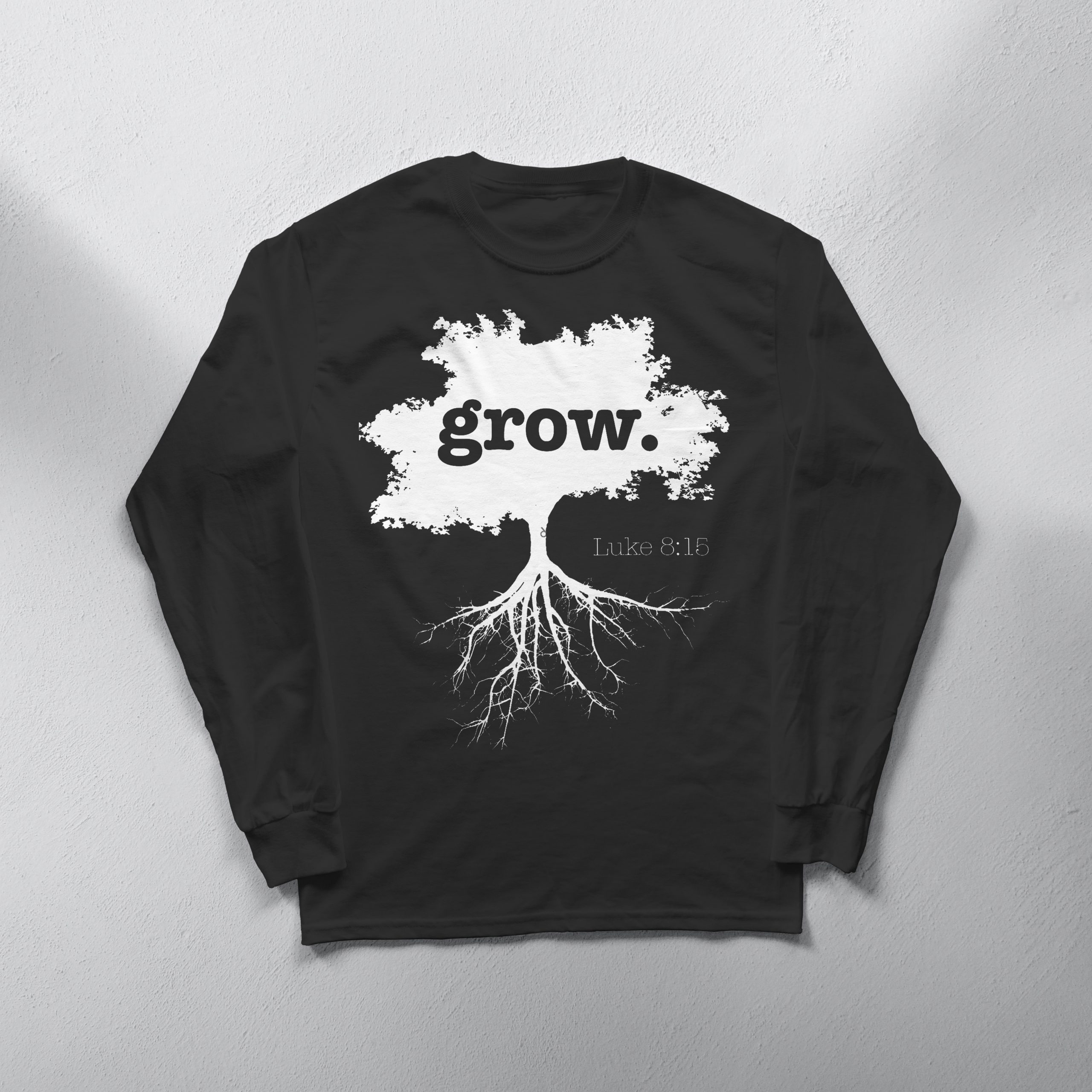 \"Grow.\" Long Sleeve Tee (Black)